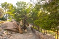 Denia castle ruins, outdoor space inside the walls, Spain