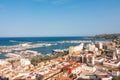 Denia cityscape, harbor port and seascape, Spain