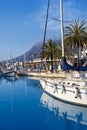 Denia marina port boats and Mongo Royalty Free Stock Photo