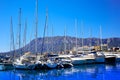Denia marina Port and Montgo in Alicante at Spain Royalty Free Stock Photo