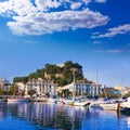 Denia Port with castle hill Alicante province Spain