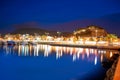 Denia sunset with castle and marina in Spain