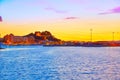 Denia sunset village skyline at dusk in Alicante