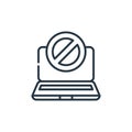 denial icon vector from cyber security concept. Thin line illustration of denial editable stroke. denial linear sign for use on