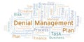 Denial Management word cloud, made with text only. Royalty Free Stock Photo