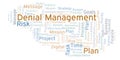 Denial Management word cloud, made with text only. Royalty Free Stock Photo