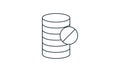 Denied data  icon. Blocked database, default, database cancel. Reject or cancel concept. Vector illustration can be used for web. Royalty Free Stock Photo