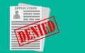 Denied stamp with application document Royalty Free Stock Photo
