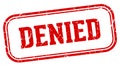 denied stamp. denied rectangular stamp on white background Royalty Free Stock Photo