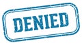 denied stamp. denied rectangular stamp on white background Royalty Free Stock Photo