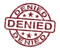 Denied Stamp Showing Rejection Or Refusal Royalty Free Stock Photo