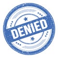 DENIED text on blue round grungy stamp Royalty Free Stock Photo