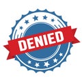 DENIED text on red blue ribbon stamp Royalty Free Stock Photo