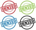 DENIED text, on round simple stamp sign. Royalty Free Stock Photo