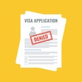 Denied visa application, flat design