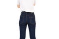 Denim blue jeans cotton pants skinny fashions Royalty Free Stock Photo