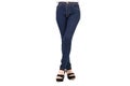 Denim blue jeans cotton pants skinny, Slim fit of legs Royalty Free Stock Photo