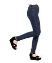 Denim blue jeans cotton pants skinny, Slim fit of legs Royalty Free Stock Photo