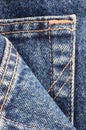 Denim Blue Jeans Pocket Detail Macro Closeup