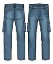 Denim cargo pants