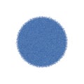 Denim circle shape. Torn jean patch. Vector realistic illustration on white background Royalty Free Stock Photo