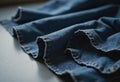 Denim fabric samples displaying various washes and textures Royalty Free Stock Photo