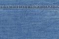 denim fabric with stitch. stiching setail Royalty Free Stock Photo