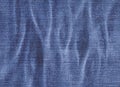 Denim fabric texture with ripples Royalty Free Stock Photo