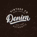 Denim hand written lettering.