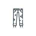 denim icon vector from rock and roll concept. Thin line illustration of denim editable stroke. denim linear sign for use on web