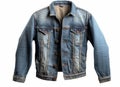 Denim jacket on mannequin isolated on white background. 3d rendering