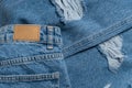 Denim jean pant, fabric jeans texture. Jeans clothing Royalty Free Stock Photo