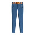 Denim jeans pants icon, cartoon style