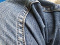 Part of blue jean or blue denim detail Fashion clothing