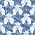 Denim jeans texture seamless pattern with stars. Fashion print for textile fabric or wrapping Royalty Free Stock Photo