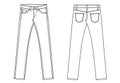 Denim jeans trousers ants template sketch