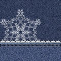 Denim lace snowflake