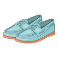 Denim loafers icon, cartoon style