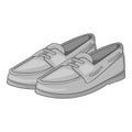 Denim loafers icon, gray monochrome style