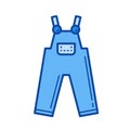 Denim overall line icon. Royalty Free Stock Photo