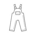 Denim overall vector line icon. Royalty Free Stock Photo