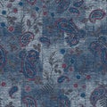 Denim paisley seamless pattern textures background Royalty Free Stock Photo