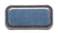Denim patch with stitching isolated on white background Royalty Free Stock Photo