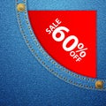 Denim pocket and sale sixty off Royalty Free Stock Photo