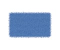 Denim rectangle shape. Torn jean patch. Vector realistic illustration on white background Royalty Free Stock Photo