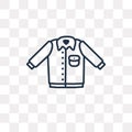 Denim Shirt vector icon isolated on transparent background, line