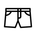 Denim Shorts icon on white background. Linear style sign for mobile concept and web design