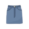 Denim Skirt Fashion Style Item Illustration