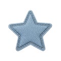 Denim star patch isolated on transparent background Royalty Free Stock Photo