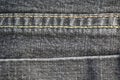 Denim texture gray, cotton with double stitching yellow.